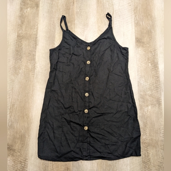 Cotton On Black Linen Blend Dress Spaghetti Strap - Picture 5 of 12